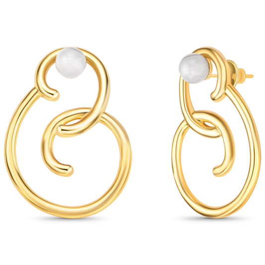 Use o Brinco Trajetos com Ágata Cinza Listrada em Banho de Ouro 18K para transformação e fortalecer sua intuição.