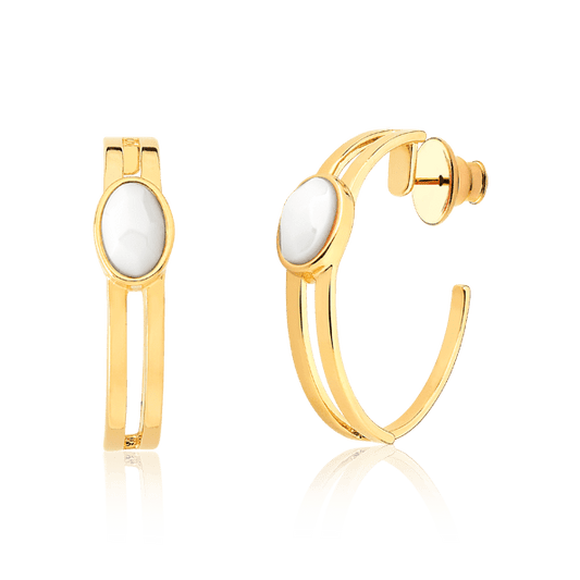 Argola Essencial Oval - Porcelana Semijoias de luxo e design exclusivo