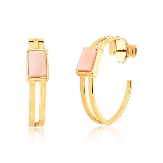 Argola Essencial Retângulo - Madrepérola Semijoias de luxo e design exclusivo