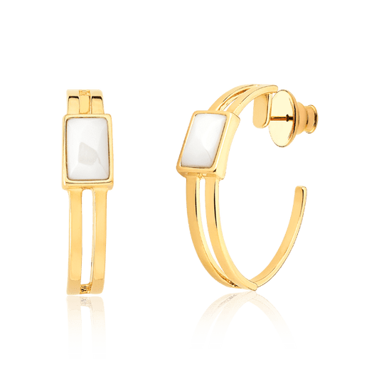 Argola Essencial Retângulo - Porcelana Semijoias de luxo e design exclusivo