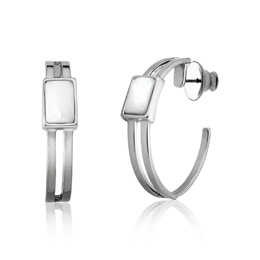 Argola Essencial Retângulo - Porcelana Semijoias de luxo e design exclusivo