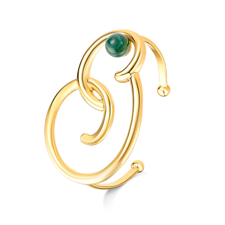 Use o Bracelete Trajetos com Malaquita em Banho de Ouro 18K para transformação e fortalecer sua intuição.