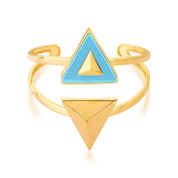 Bracelete Atena - Ágata Azul Céu Semijoias de luxo e design exclusivo