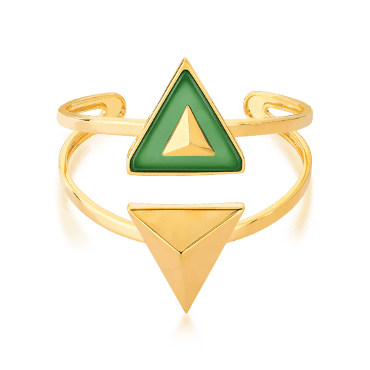 Bracelete Atena - Ágata Verde Semijoias de luxo e design exclusivo