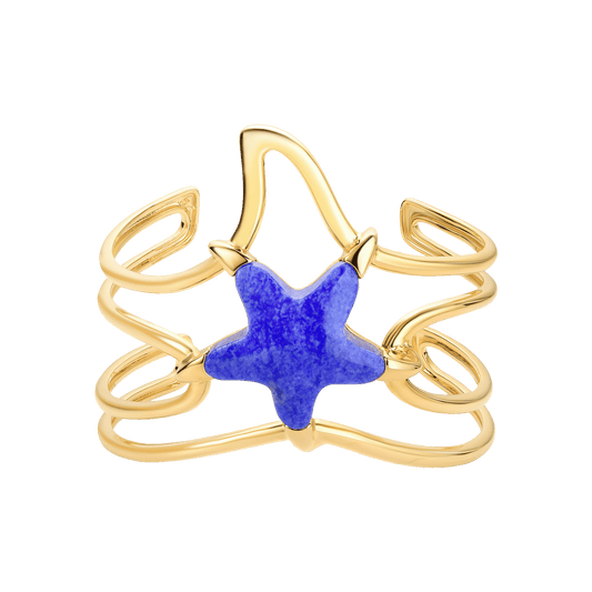 Bracelete Brisa - Quartzo  Azul Anil Semijoias de luxo e design exclusivo