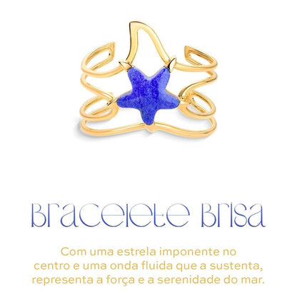 Bracelete Brisa - Quartzo  Azul Anil Semijoias de luxo e design exclusivo