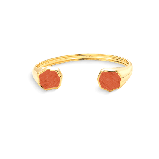Bracelete Flora - Feldspato Laranja Semijoias de luxo e design exclusivo