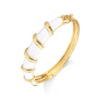 Bracelete Macramê - Esmaltação Branca Semijoias de luxo e design exclusivo