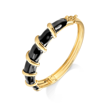 Bracelete Macramê - Esmaltação Preta Semijoias de luxo e design exclusivo