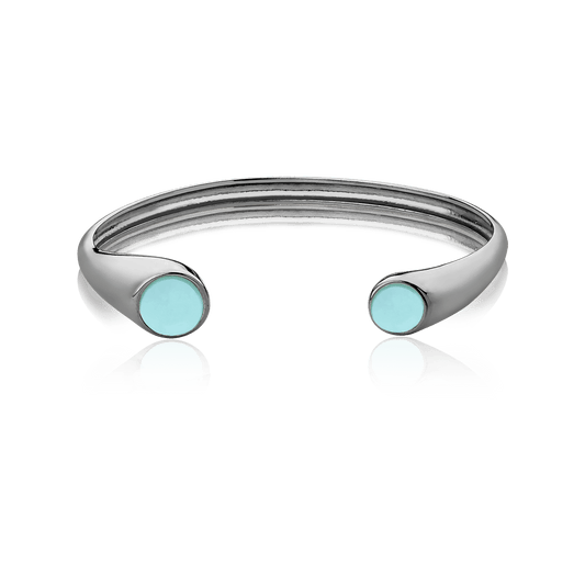 Bracelete Pocket Ball - Ágata Azul Céu Semijoias de luxo e design exclusivo