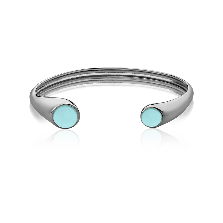 Bracelete Pocket Ball - Ágata Azul Céu Semijoias de luxo e design exclusivo