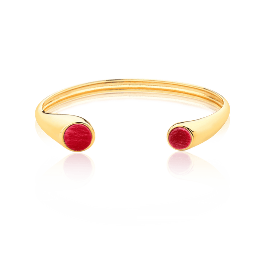 Bracelete Pocket Ball - Feldspato Vermelho Semijoias de luxo e design exclusivo