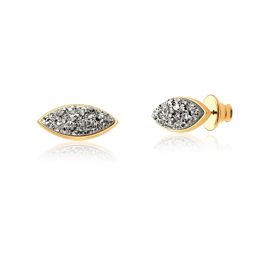 Brinco Alisso - Drusa Platina Semijoias de luxo e design exclusivo