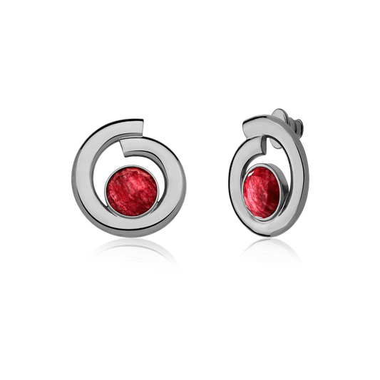 Brinco Bella - Feldspato Vermelho Semijoias de luxo e design exclusivo