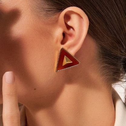 Brinco Belli - Ágata Vermelha Semijoias de luxo e design exclusivo