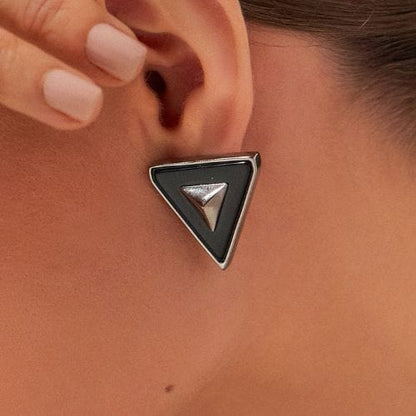 Brinco Belli - Obsidiana Negra Semijoias de luxo e design exclusivo