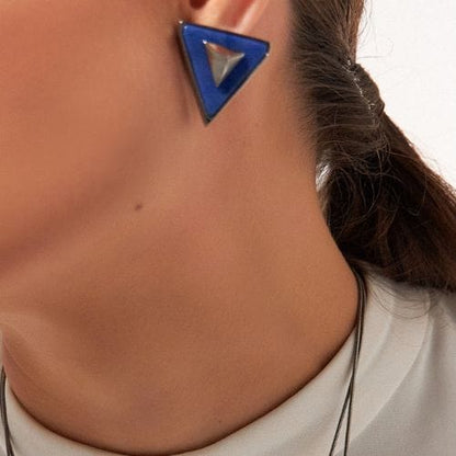 Brinco Belli - Quartzo Azul Anil Semijoias de luxo e design exclusivo