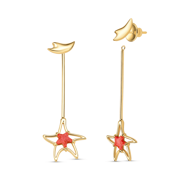 Brinco Brisa - Feldspato Laranja Semijoias de luxo e design exclusivo