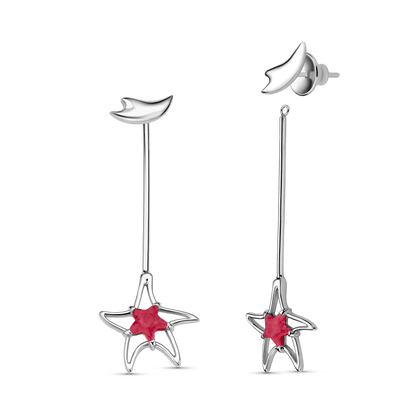 Brinco Brisa - Feldspato Vermelho Semijoias de luxo e design exclusivo