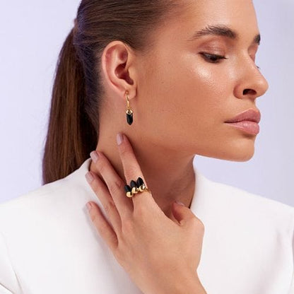 Brinco Bruma - Obsidiana Semijoias de luxo e design exclusivo