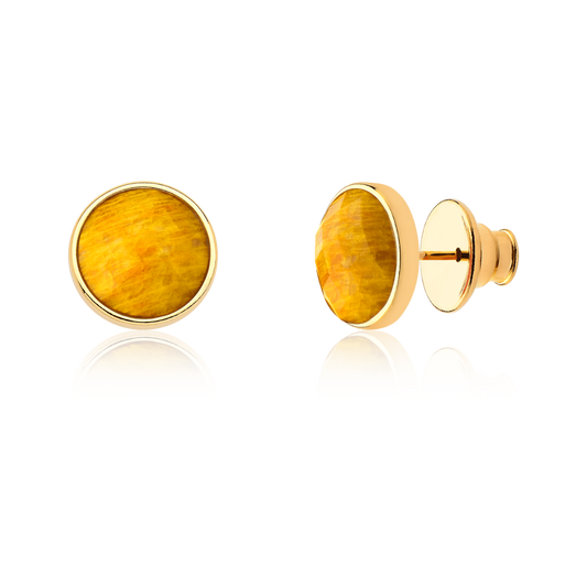 Brinco Classic -  Feldspato Amarelo Brinco - Semijoias de luxo e design exclusivo