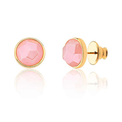 Brinco Classic - Quartzo Rosa Semijoias de luxo e design exclusivo
