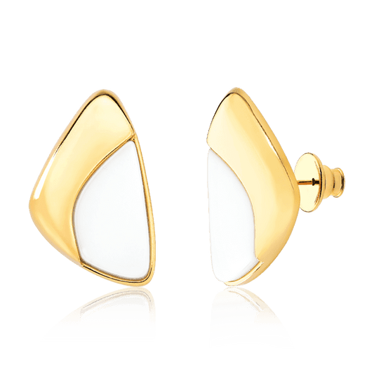 Brinco Élan - Porcelana Branca Semijoias de luxo e design exclusivo
