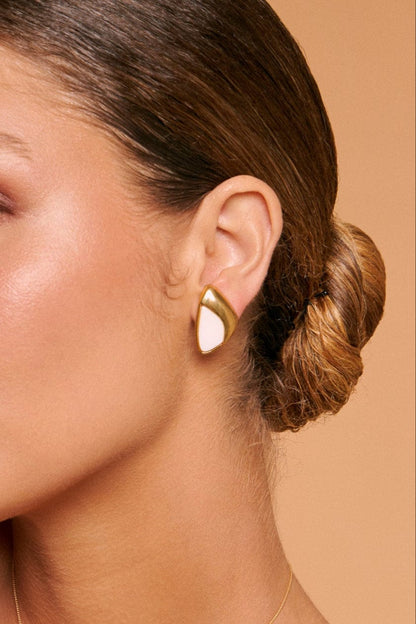 Brinco Élan - Porcelana Branca Semijoias de luxo e design exclusivo