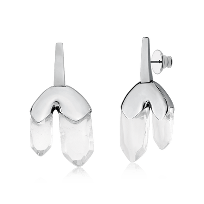 Brinco Élémentaire - Cristal de Rocha Semijoias de luxo e design exclusivo