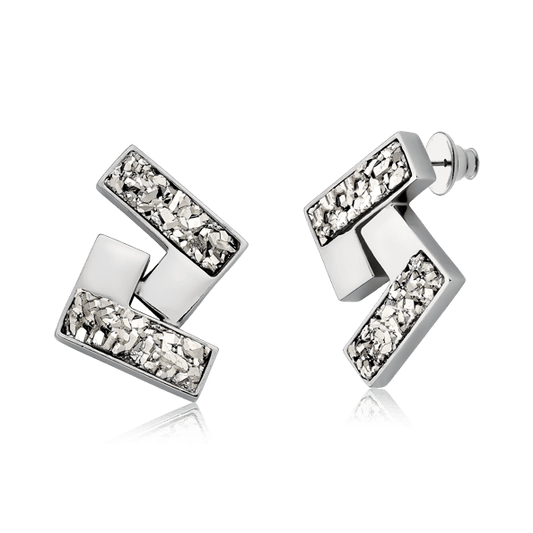 Brinco Enigma - Drusa Platina Semijoias de luxo e design exclusivo