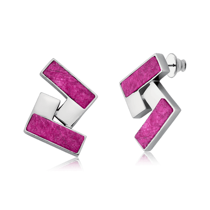 Brinco Enigma - Feldspato Rosa Pink Semijoias de luxo e design exclusivo