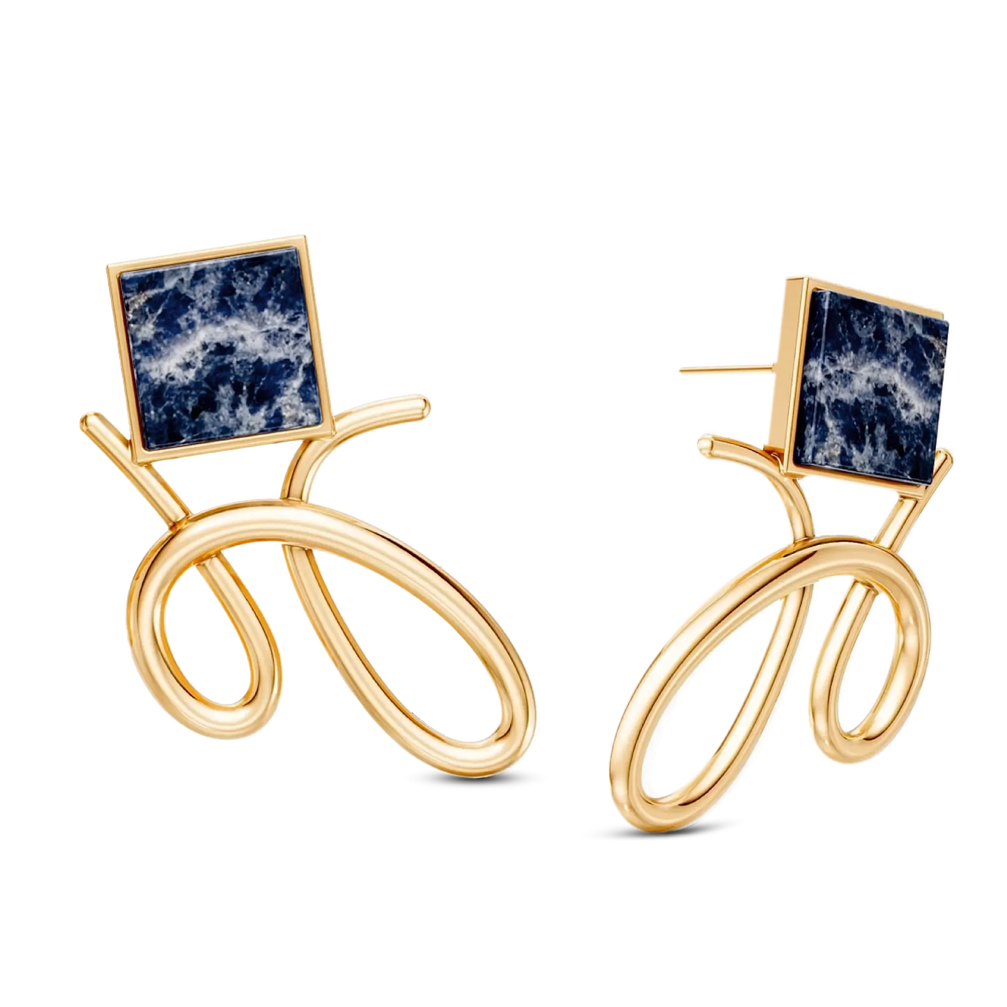 O Brinco Esboço com Sodalita em Banho de Ouro 18K traduz o instante em que o traço encontra a forma. Este brinco pequeno e delicado une a pedra quadrada, que atua como ponto de luz, a um toque sutil de traço. A Sodalita simboliza clareza e intuição. Com sua geometria precisa e o contraste sutil das linhas em metal, esta peça é perfeita para quem busca expressar sofisticação e leveza, elevando o visual com um toque contemporâneo.