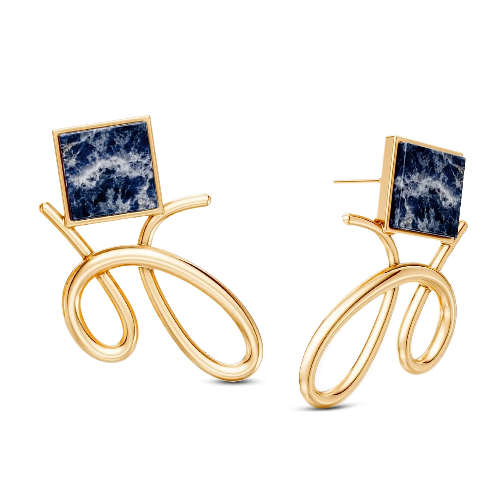 O Brinco Esboço com Sodalita em Banho de Ouro 18K traduz o instante em que o traço encontra a forma. Este brinco pequeno e delicado une a pedra quadrada, que atua como ponto de luz, a um toque sutil de traço. A Sodalita simboliza clareza e intuição. Com sua geometria precisa e o contraste sutil das linhas em metal, esta peça é perfeita para quem busca expressar sofisticação e leveza, elevando o visual com um toque contemporâneo.