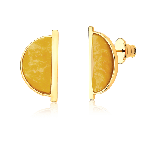Brinco Escudo - Feldspato Amarelo Semijoias de luxo e design exclusivo