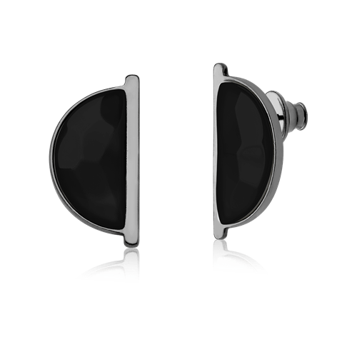 Brinco Escudo - Obsidiana Negra Semijoias de luxo e design exclusivo