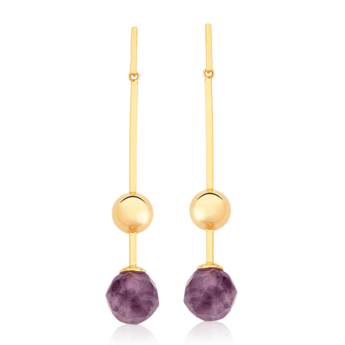 Brinco Fascínio - Ametista Semijoias de luxo e design exclusivo