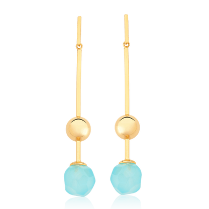 Brinco Fascínio - Azul Céu Semijoias de luxo e design exclusivo