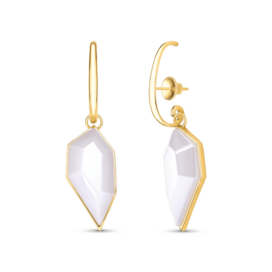 Brinco Impulso - Ágata Branca Semijoias de luxo e design exclusivo