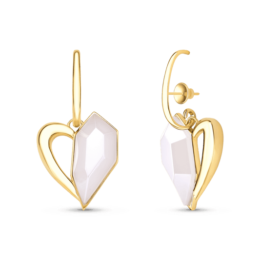 Brinco Intensa - Ágata Branca Semijoias de luxo e design exclusivo