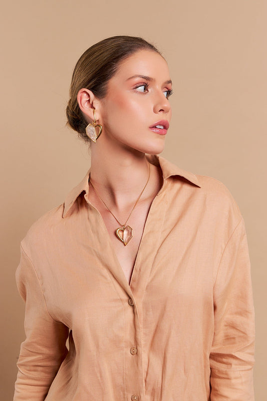 Brinco Intensa - Cristal de Rocha Semijoias de luxo e design exclusivo