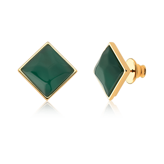 Brinco Lírio - Ágata Verde Semijoias de luxo e design exclusivo
