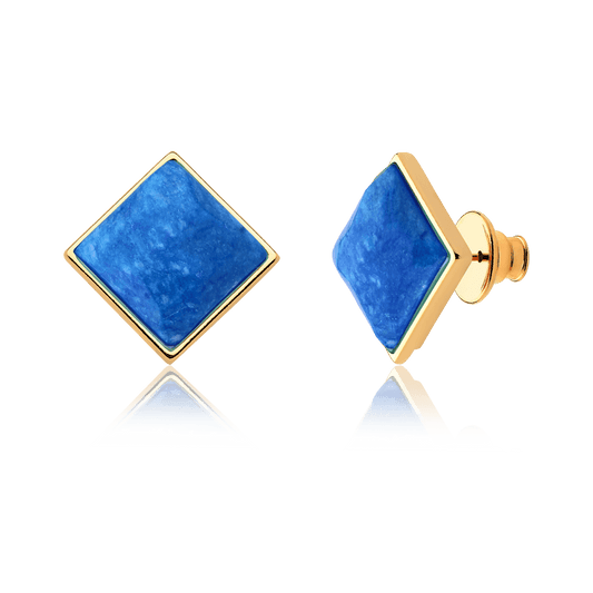 Brinco Lírio - Azul Anil Semijoias de luxo e design exclusivo