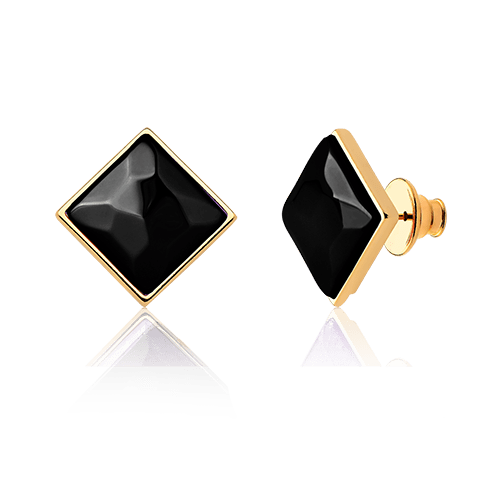 Brinco Lírio - Obsidiana Negra Semijoias de luxo e design exclusivo