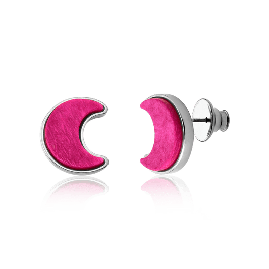 Brinco Lua - Feldspato Rosa Pink Semijoias de luxo e design exclusivo