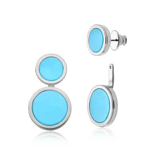 Brinco Nobre - Ágata Azul Céu Semijoias de luxo e design exclusivo