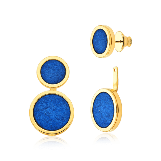 Brinco Nobre - Feldspato Azul Anil Semijoias de luxo e design exclusivo