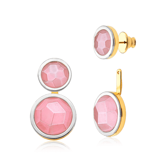 Brinco Nobre - Quartzo Rosa Semijoias de luxo e design exclusivo