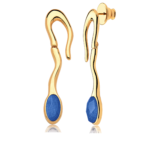 Brinco Noha - Azul Anil Semijoias de luxo e design exclusivo