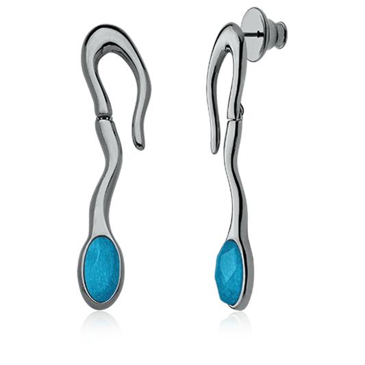 Brinco Noha - Howlita Turquesa Semijoias de luxo e design exclusivo