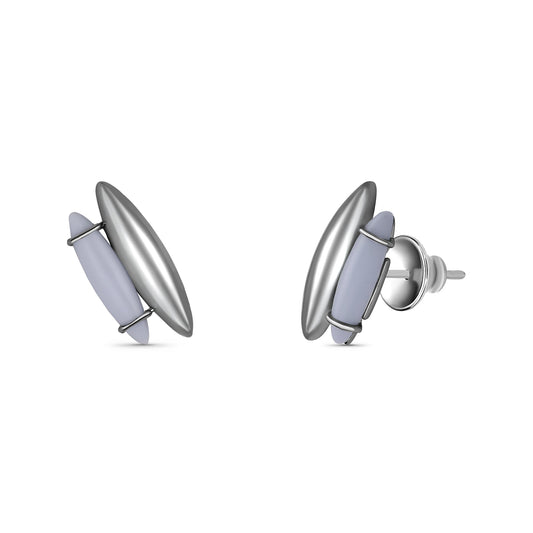 Use o Brinco Origem Resina Italiana Azul Hortência e Banho de Ródio Negro para trazer calma e serenidade. AIMER